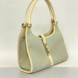 Gucci Handbag GG Canvas Jackie 002 5068 White Light Blue Champagne Women's