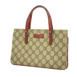 Gucci Handbag GG Supreme 114599 Beige Red Women's
