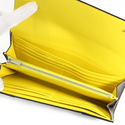 Celine Long Wallet Bi-fold Large Multi-function Flap Women's Grey Thule Yellow Grained Calf Leather 101673AFE.09SO CELINE T4519