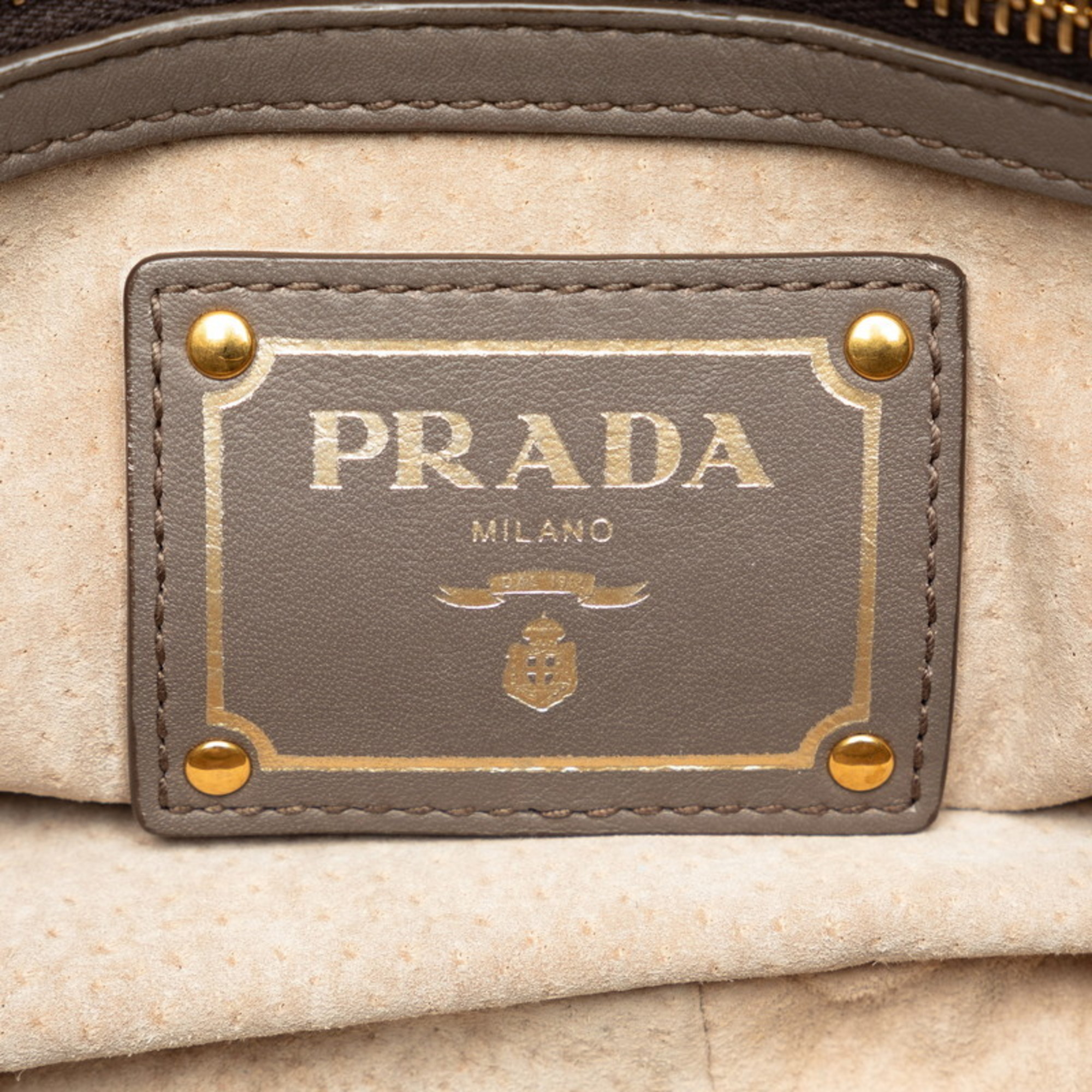 Prada Handbag Shoulder Bag BN1904 Greige Leather Women's PRADA