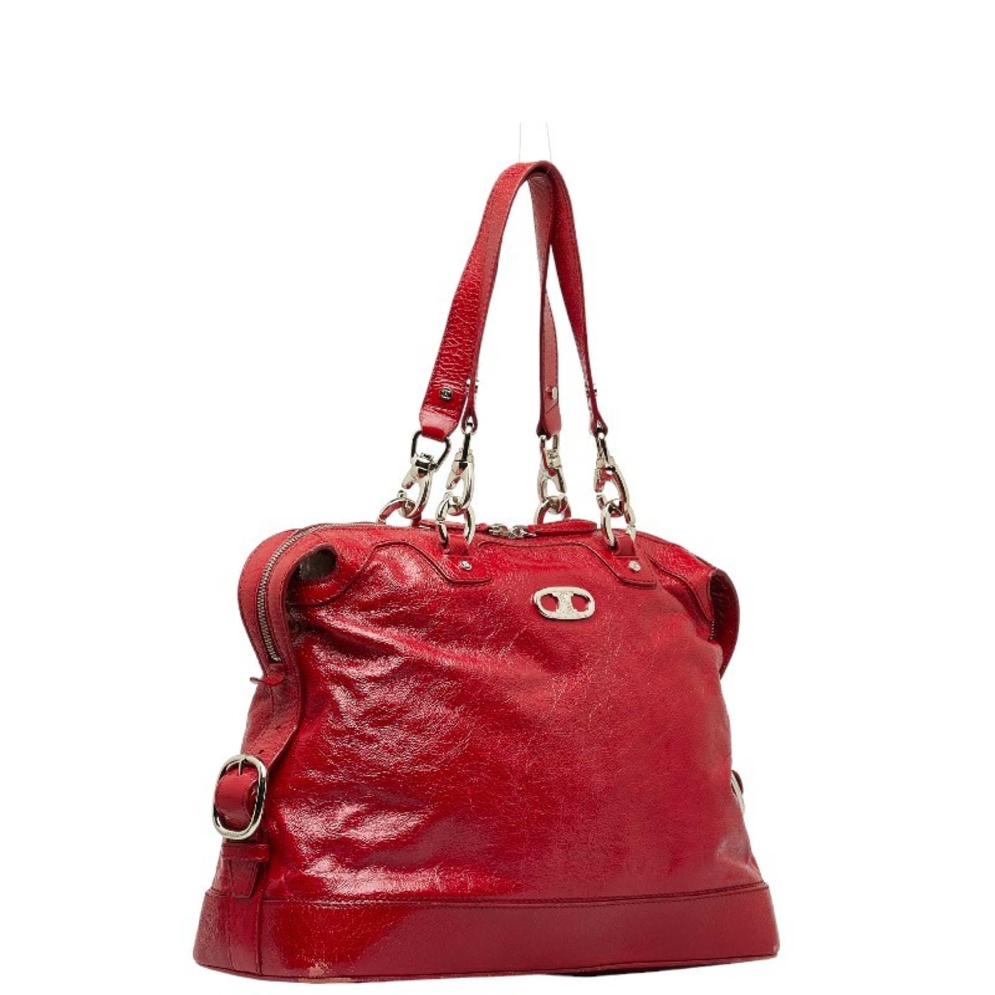 CELINE handbag red leather women's