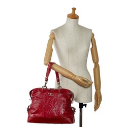 CELINE handbag red leather women's