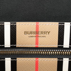 Burberry Striped Tote Bag Shoulder 80730571 Brown Black PVC Leather Women's BURBERRY