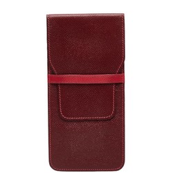 Hermes Pencil Case Red Leather Women's HERMES