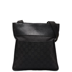 Gucci GG Canvas Shoulder Bag 27639 Black Leather Women's GUCCI
