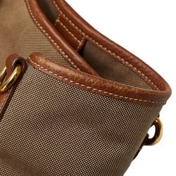 Prada Jacquard Handbag Shoulder Bag Brown Canvas Leather Women's PRADA