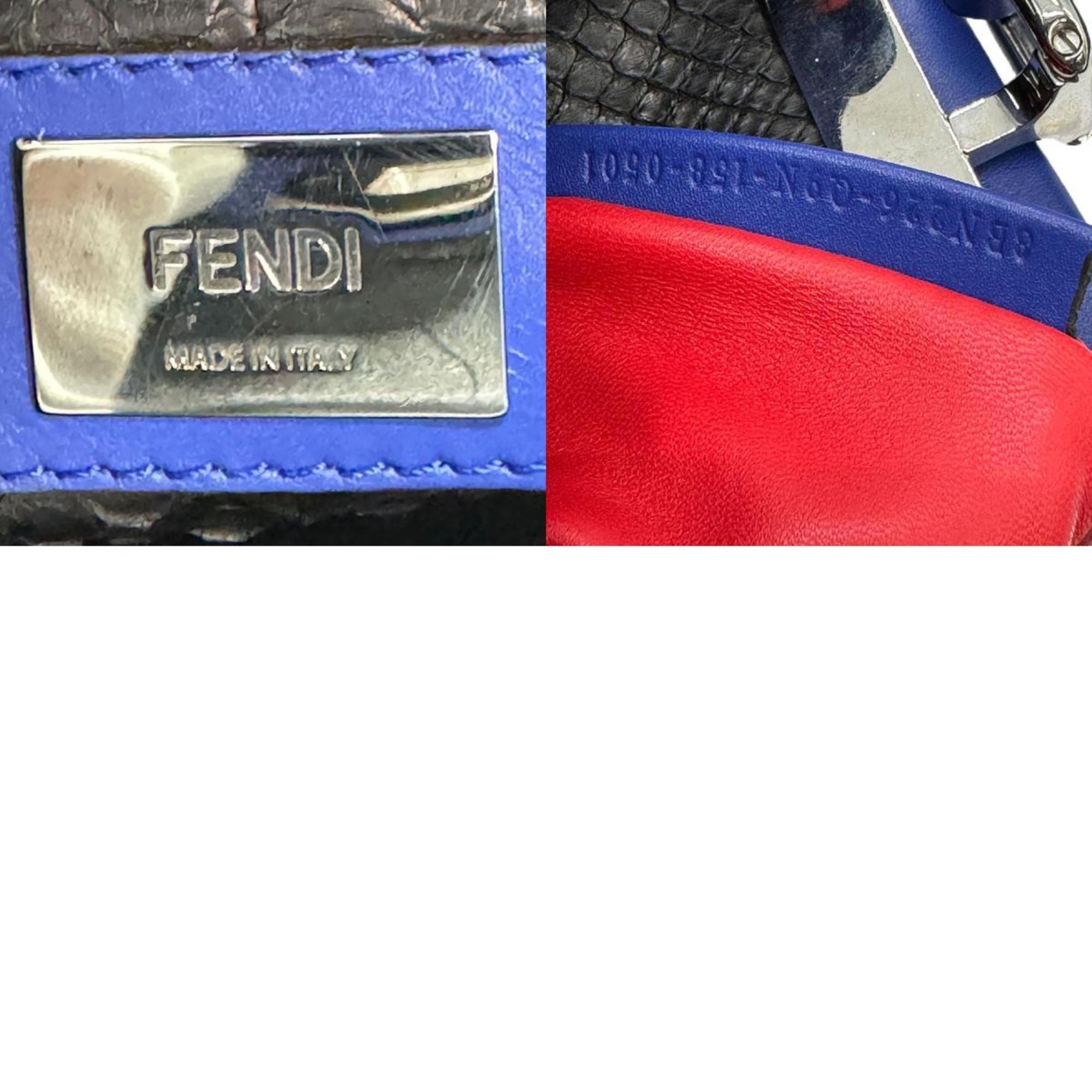 FENDI Peekaboo Bugs Monster Eye Regular Leather Handbag Blue Women's 8BN226-Q9N z0666
