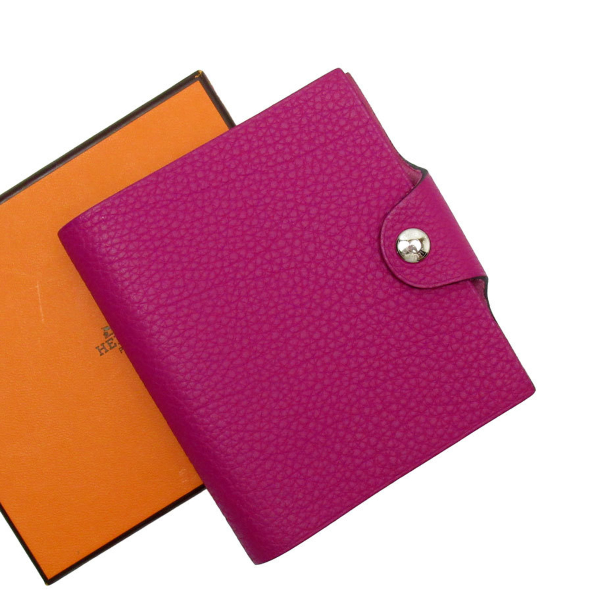 Hermes HERMES Notebook Cover Ulysse Leather Purple Silver Unisex w0155g