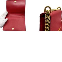 PRADA Shoulder Bag Leather Red Women's z0469
