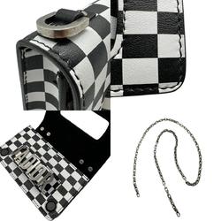 Christian Dior Shoulder Bag JA DIOR Leather Black x White Women's z0455