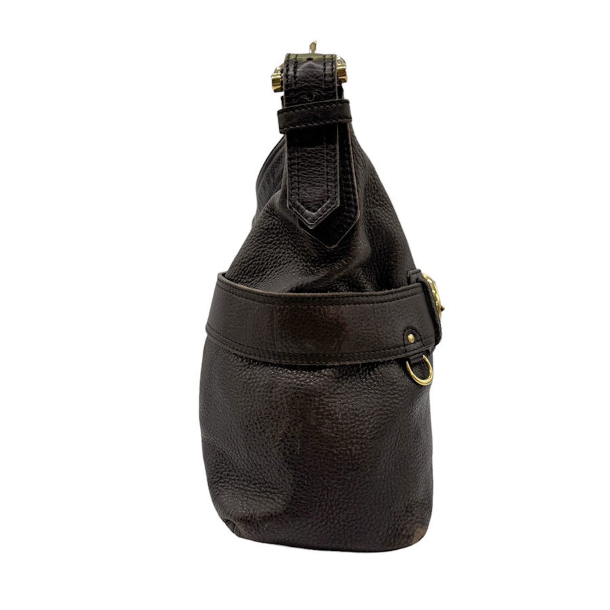 Burberry Shoulder Bag Leather Brown Women's z0693