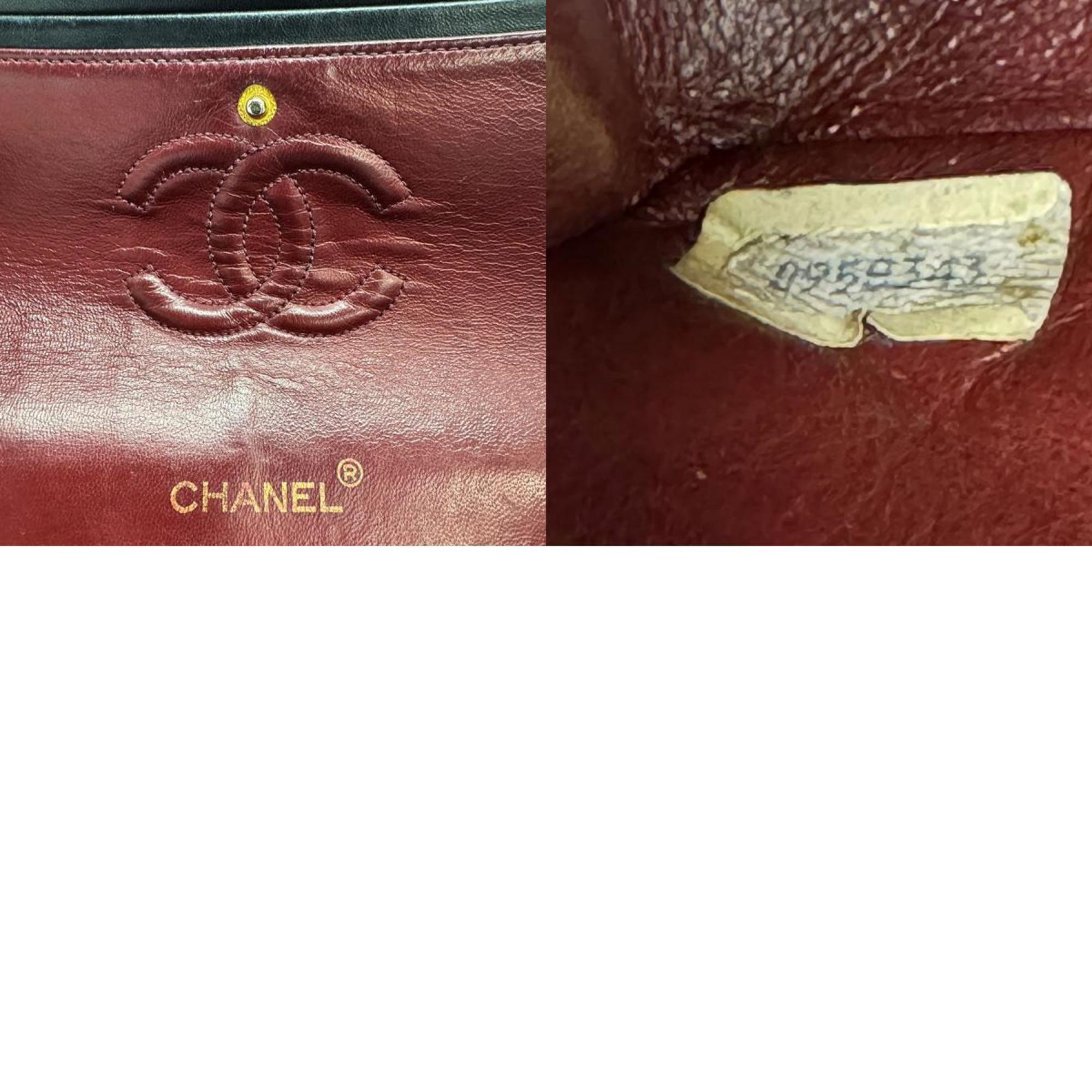 CHANEL Shoulder Bag Chain Matelasse Double Flap Leather/Metal Black/Gold Women's z0599