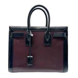 Saint Laurent shoulder bag, handbag, leather, Bordeaux x black, unisex, 355153 z0511