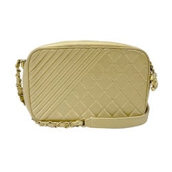 CHANEL Shoulder Bag Chain Matelasse Leather/Metal Gold Women's z0537