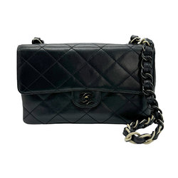 CHANEL Shoulder Bag Leather Black Women's z0583