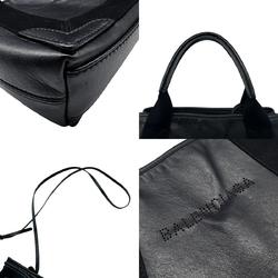 BALENCIAGA Handbag Shoulder Bag Navy Cabas XS Leather Black Women's 390346 z0495