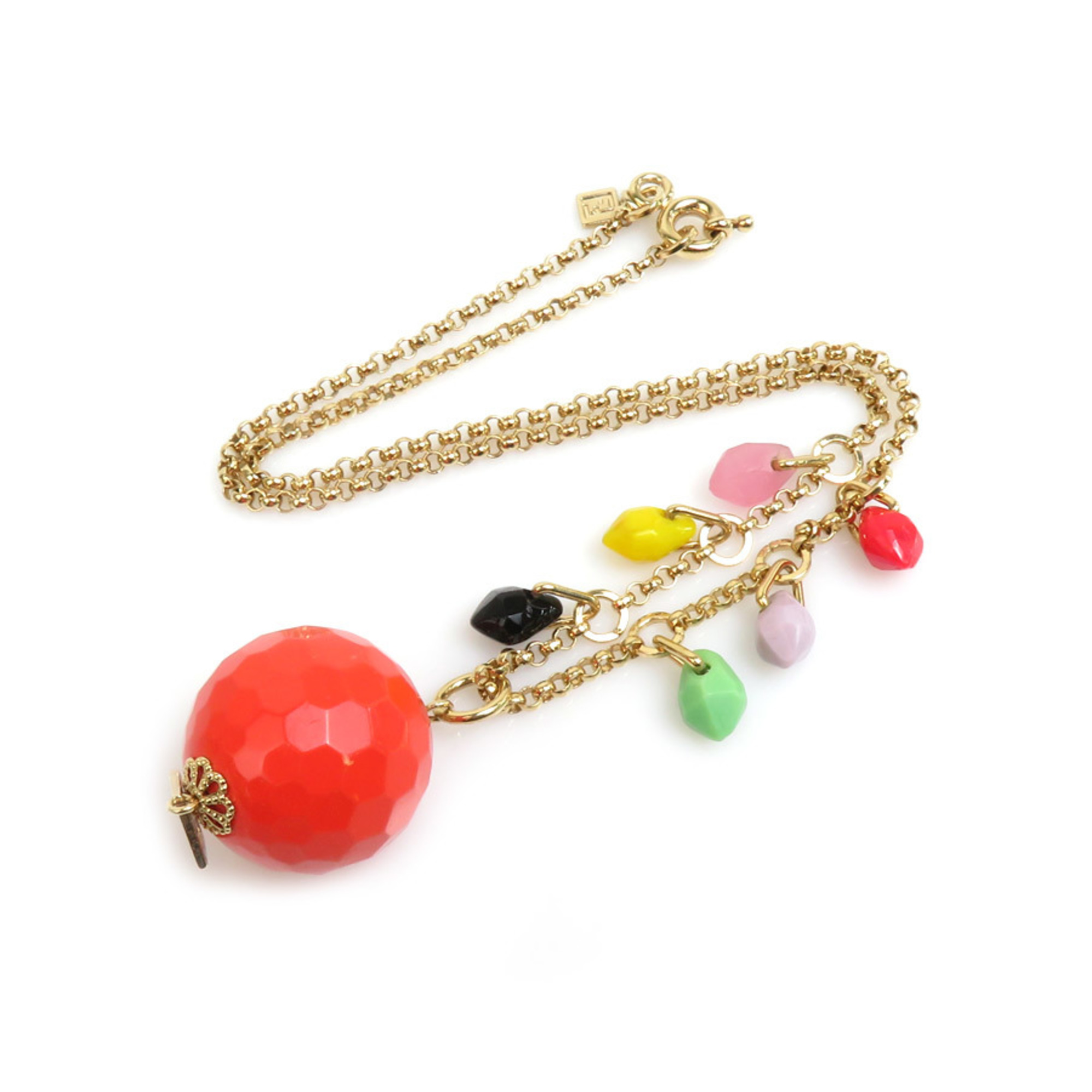 FENDI Necklace Metal Gold/Multicolor Women's e58510a