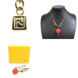 FENDI Necklace Metal Gold/Multicolor Women's e58510a