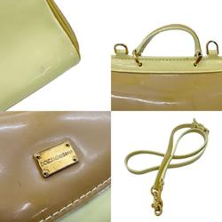 Dolce & Gabbana DOLCE&GABBANA Shoulder Bag Patent Leather Beige x Cream Women's z0658