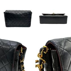 CHANEL Shoulder Bag Matelasse Leather/Metal Black/Gold Women's z0570