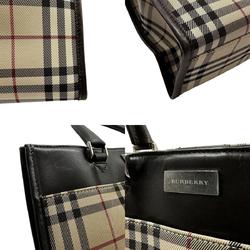 Burberry Handbag Canvas/Leather Brown x Beige Unisex z0466