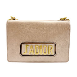 Christian Dior Shoulder Bag JA DIOR Leather Gold Women's z0497