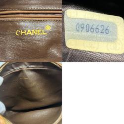 CHANEL Shoulder Bag Matelasse Caviar Leather/Metal Brown/Gold Women's z0486