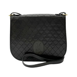 Yves Saint Laurent Shoulder Bag Leather Charcoal Gray Women's z0660