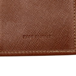 Prada Triangle Plate Saffiano Notebook Cover Brown Leather Women's PRADA