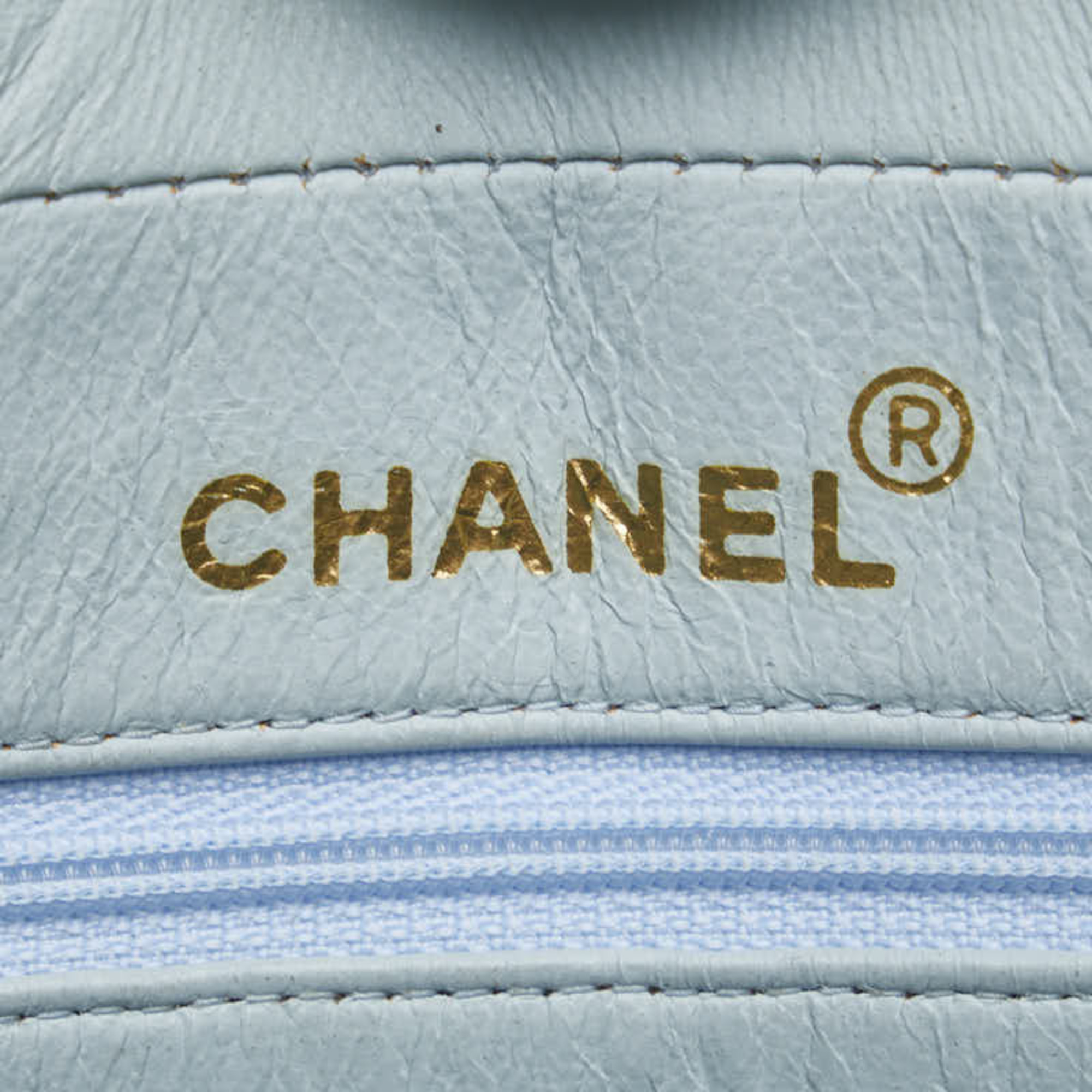 Chanel Bias Stitch Coco Mark Ball Chain Shoulder Bag Blue Gold Suede Women's CHANEL