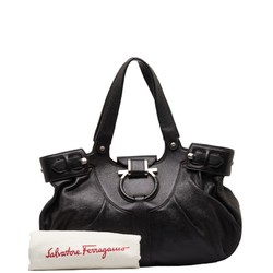 Salvatore Ferragamo Gancini Handbag Tote Bag Black Leather Women's