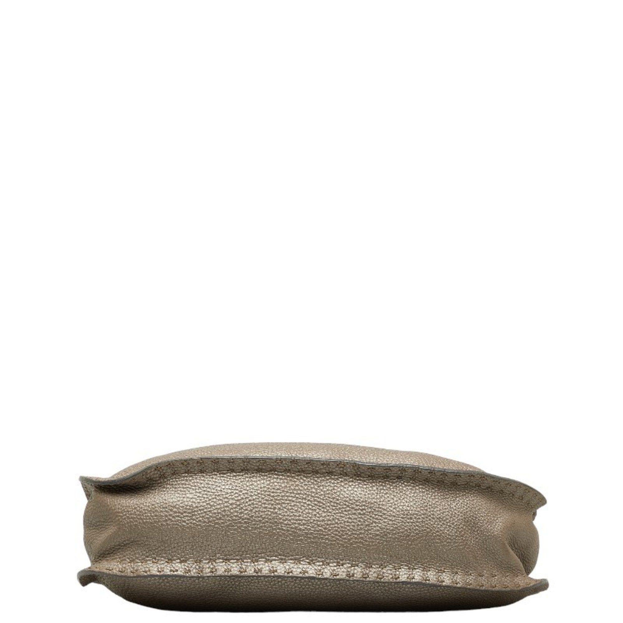 FENDI Selleria shoulder bag metallic grey leather women's