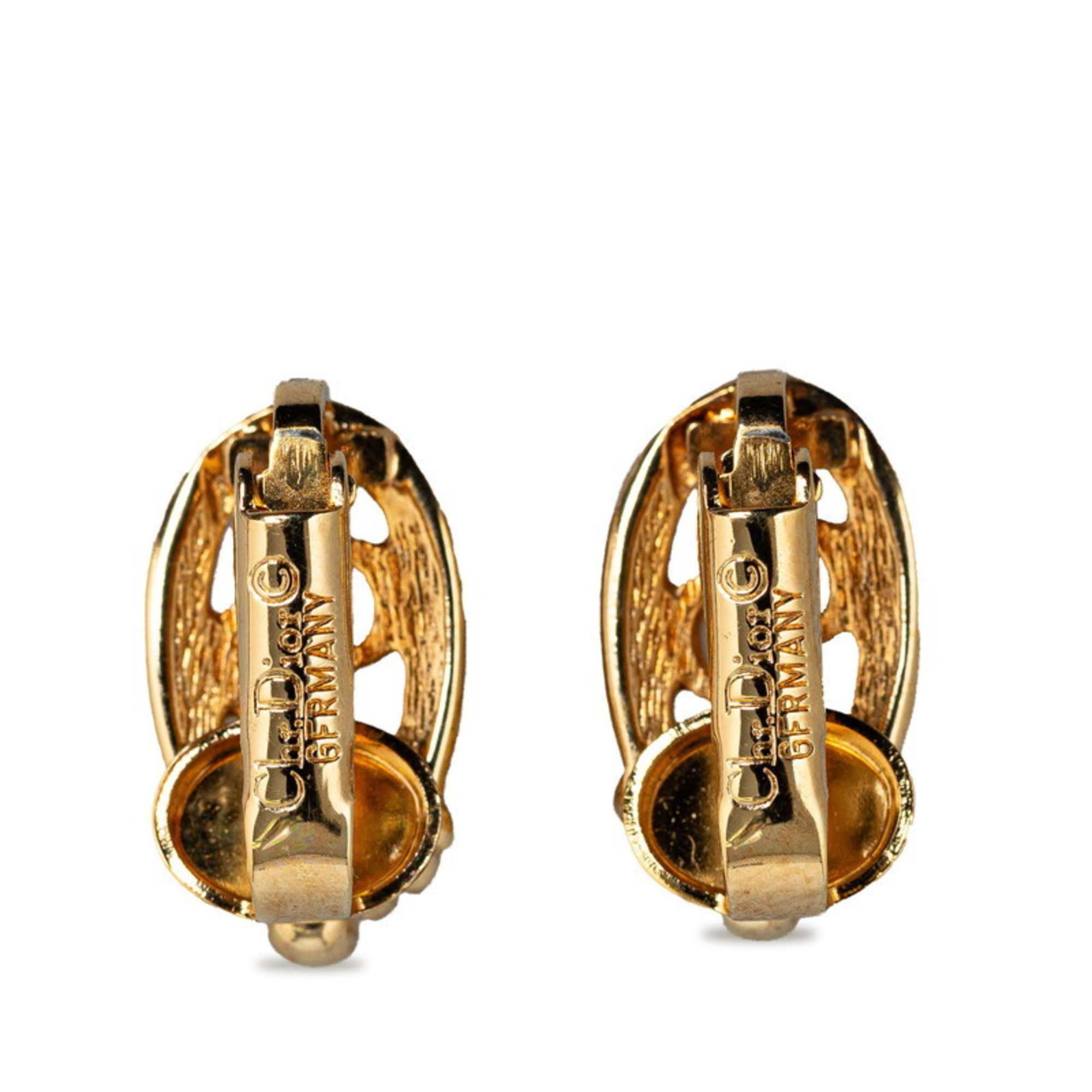 Christian Dior Dior Earrings Gold Plated Women's