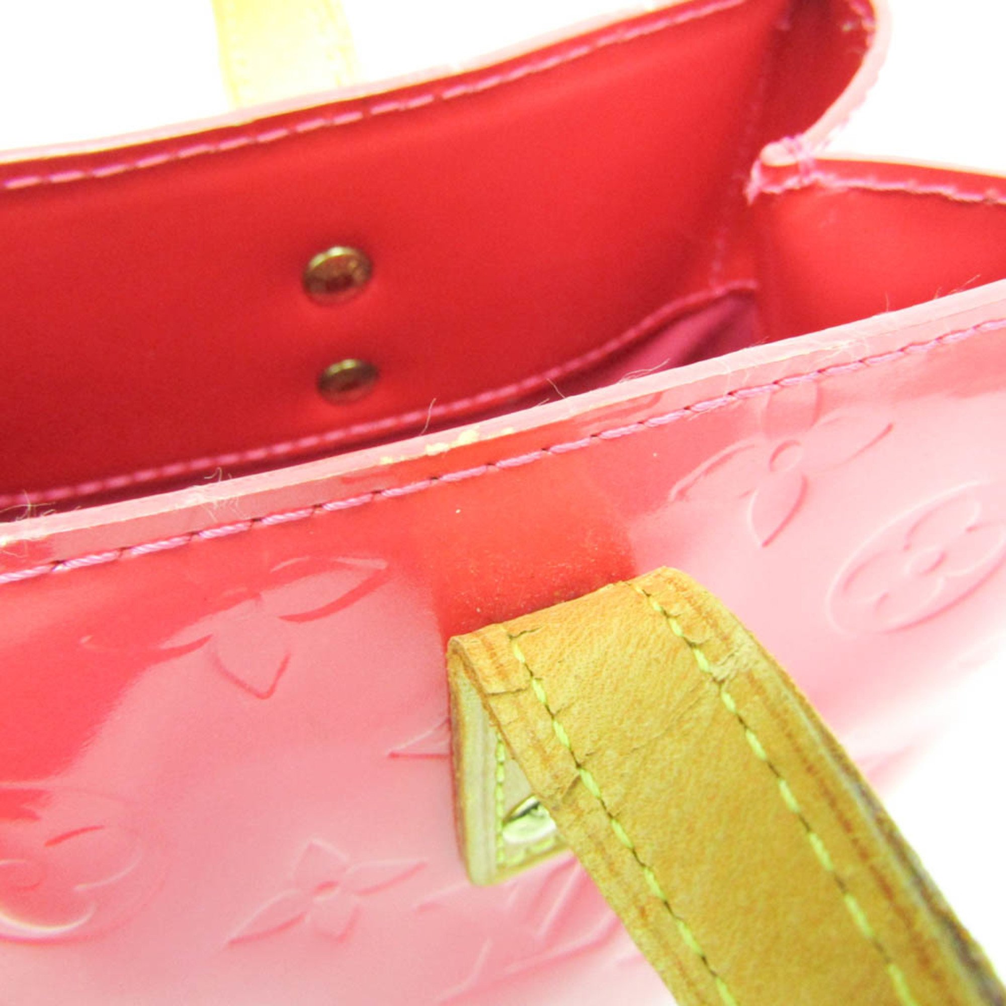 Louis Vuitton Monogram Vernis Reade PM M91221 Women's Handbag Fuchsia Pink