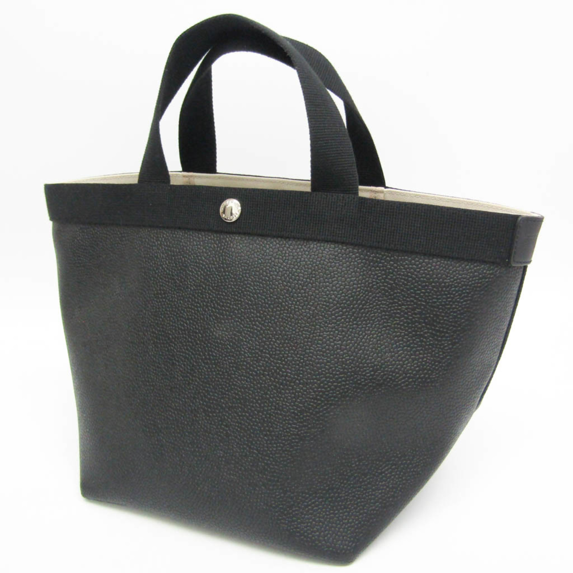 Hervé Chapelier 707GP SQUARE BASE TOTE BAG Women's Leather,Canvas Tote Bag Black