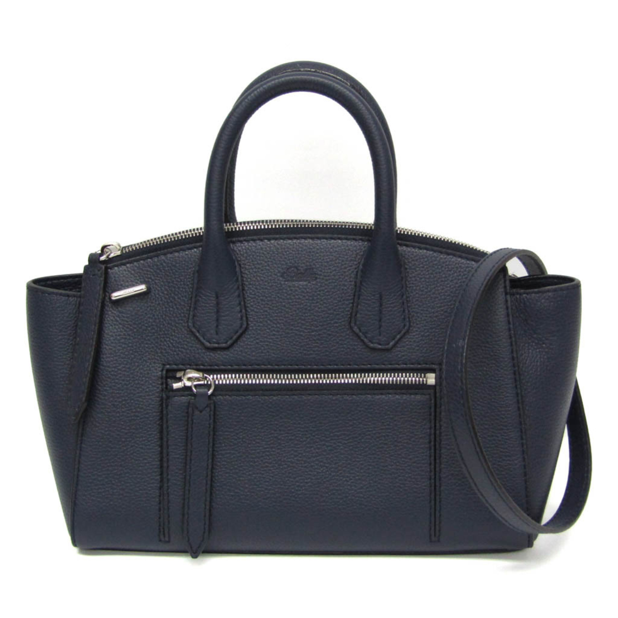 Bally SOMMET ZIP SM Women's Leather Handbag,Shoulder Bag Navy 