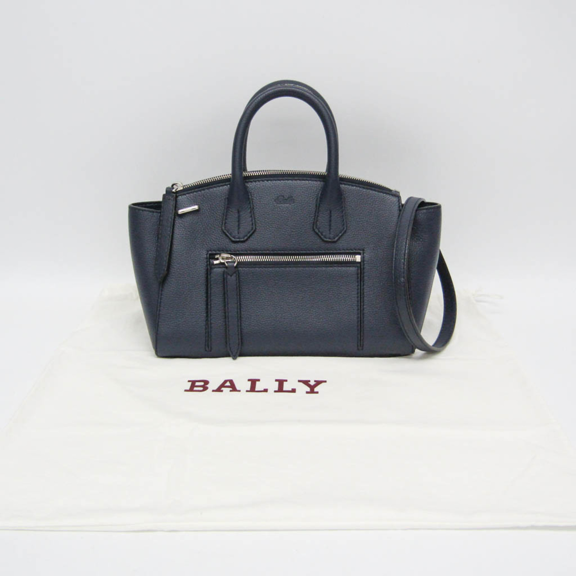 Bally SOMMET ZIP SM Women's Leather Handbag,Shoulder Bag Navy 