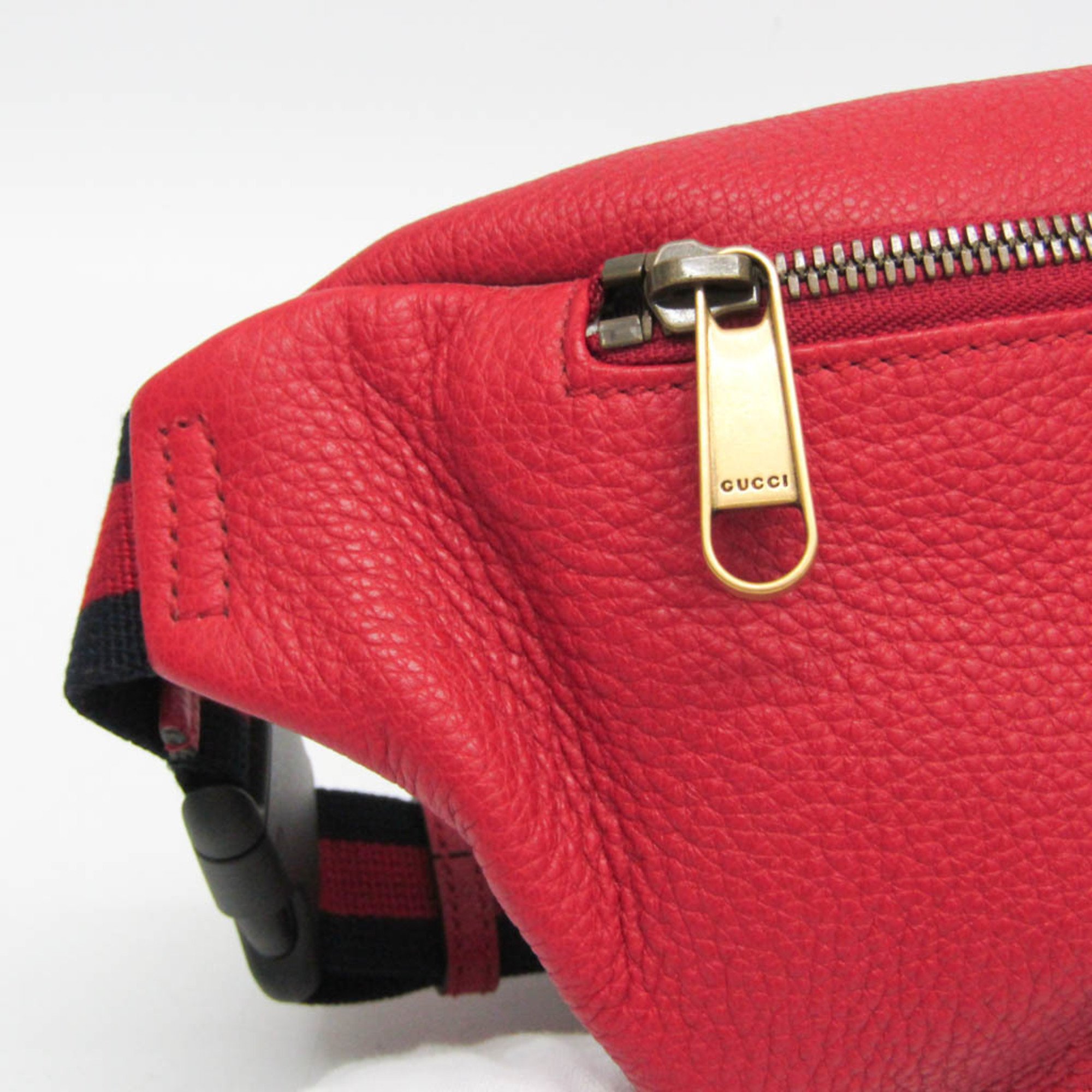 Gucci Logo Print 530412 Women,Men Leather Fanny Pack,Sling Bag Multi-color,Red Color