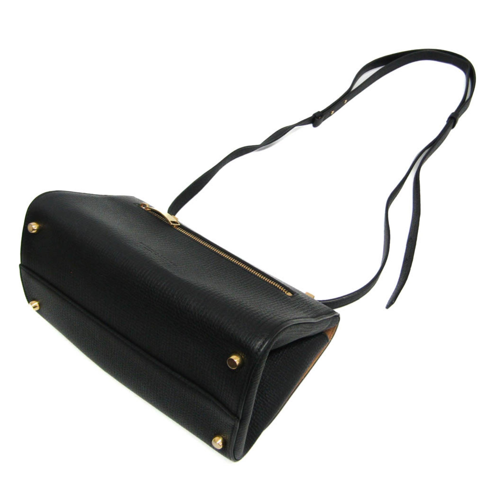 Bottega Veneta ANGLE 592139 Women's Leather Shoulder Bag Black