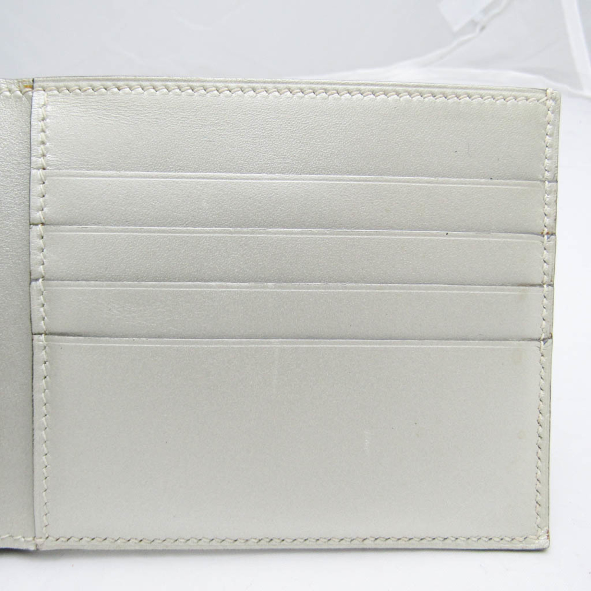 Hermes MC2 Copernicus Men,Women Box Calf Leather Bill Wallet (bi-fold) Off-white