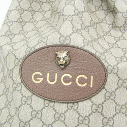 Gucci Drawstring 473872 Women,Men GG Supreme,Leather Backpack Beige,Dark Brown,Yellow