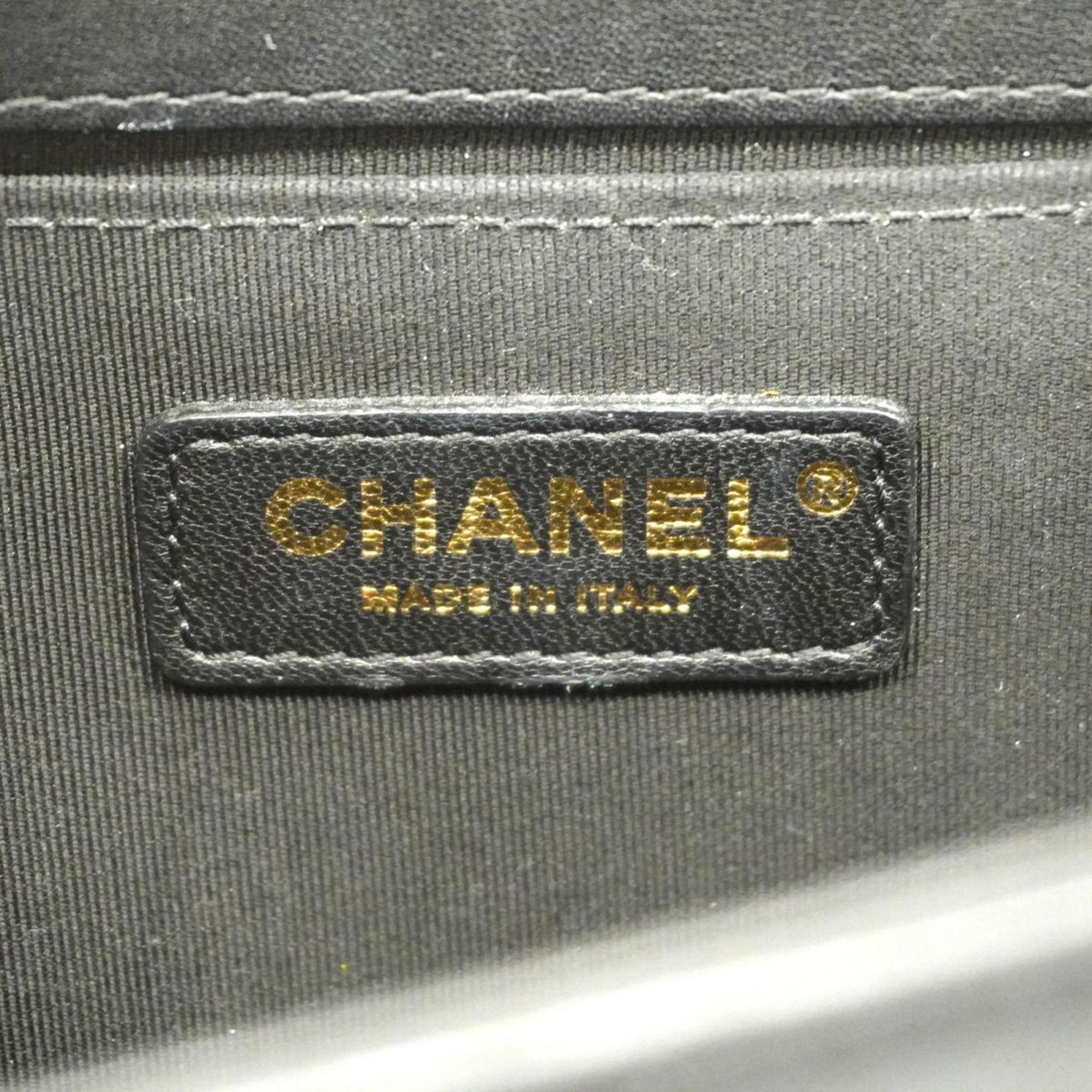 Chanel Shoulder Bag Boy Chain Lambskin Black Women's