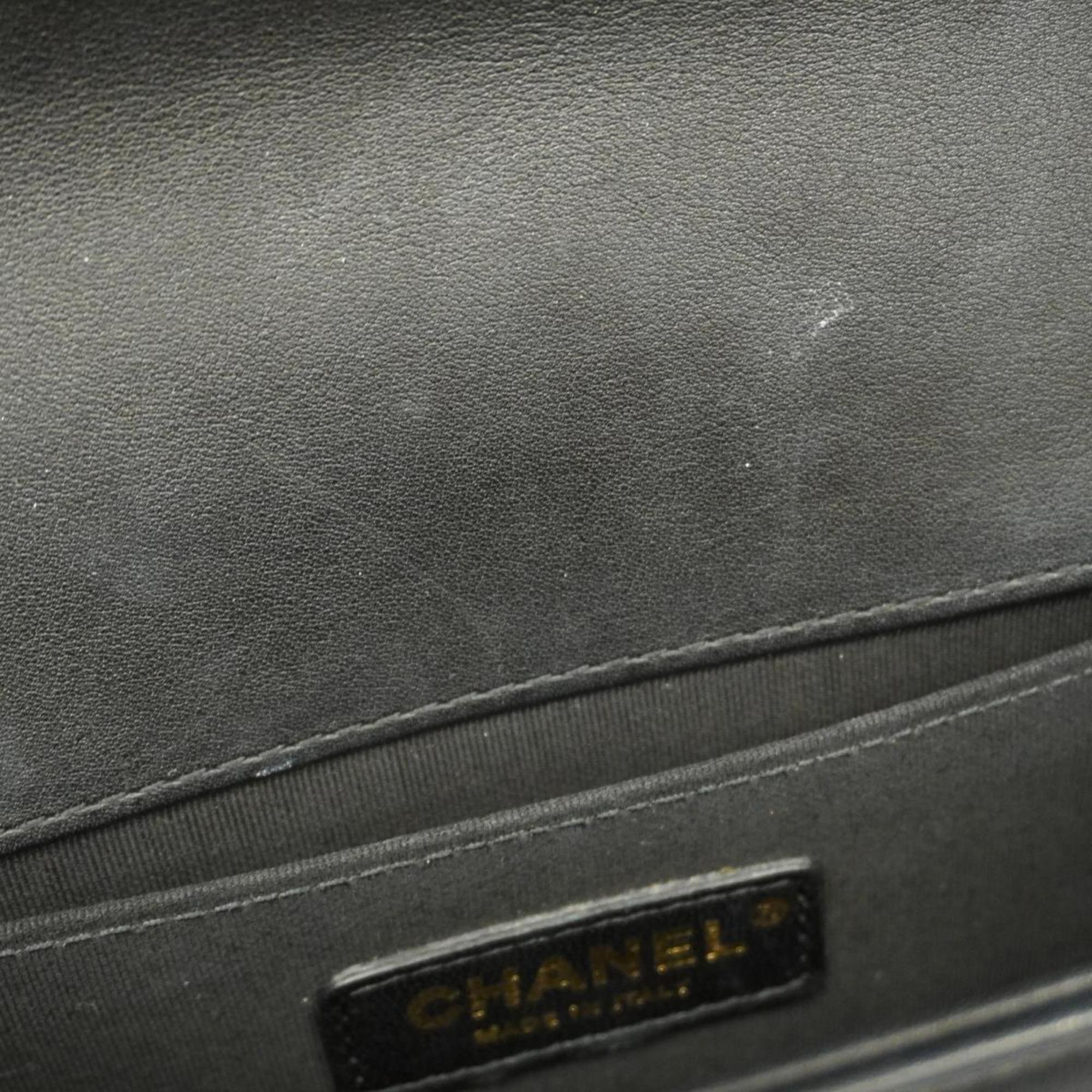 Chanel Shoulder Bag Boy Chain Lambskin Black Women's