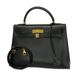 Hermes handbag Kelly 32 〇Y stamped box calf black ladies