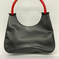 Gucci Shoulder Bag Bamboo Hobo 001 3739 Leather Black Women's