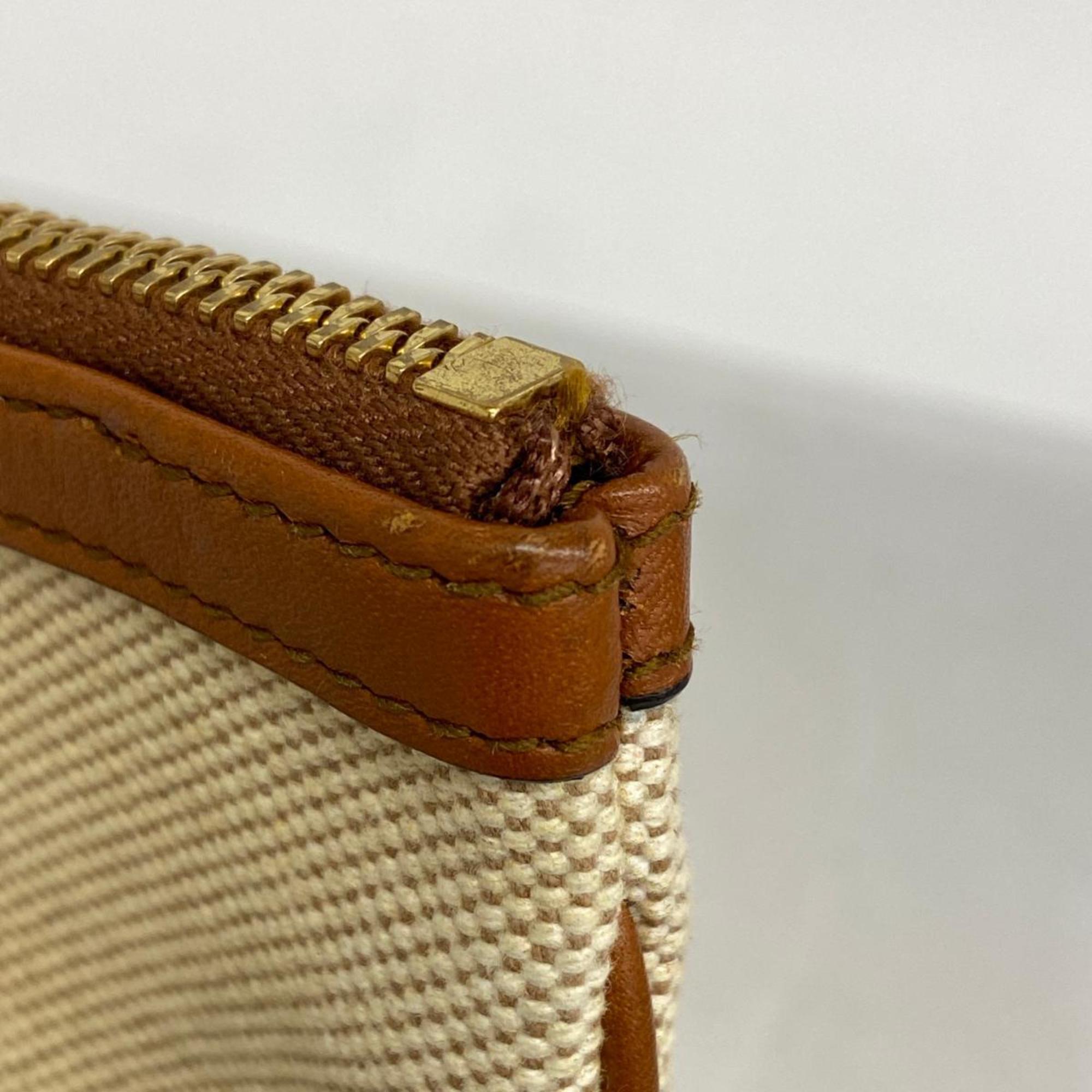 Gucci Clutch Bag Sherry Line Interlocking G 576053 Canvas Beige Light Brown Women's