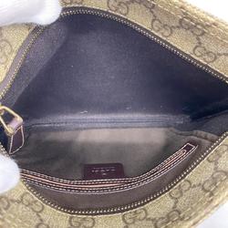 Gucci Shoulder Bag GG Supreme 201538 Leather Brown Champagne Women's
