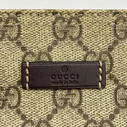 Gucci Shoulder Bag GG Supreme 201538 Leather Brown Champagne Women's