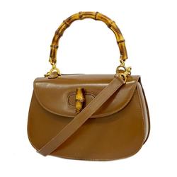 Gucci handbag bamboo 000 1951 0188 leather brown ladies