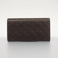 Gucci Long Wallet Guccissima 244946 Leather Brown Men's Women's